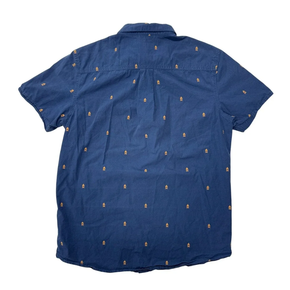 The North Face Blue Campfire Print‎ Baytrail Jacquard Short-Sleeve Shirt Mens M